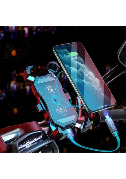 15 W Kablosuz Şarj Motosiklet Telefon Tutucu IP66 Qc3.0 Şarj Cihazı ile Su Geçirmez Moto Bisiklet Gidon Inceleme Telefon Desteği Dağı | Telefon Tutucular ve duruş fırsatları