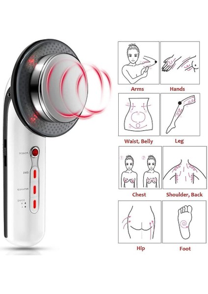 3 In 1 Anti-Selülit Zayıflama Cihazı, Ultrasonik Kızılötesi Ems LED Terapi Anti-Selülit Güzellik Cihazı (Beyaz) (Yurt Dışından) modelleri