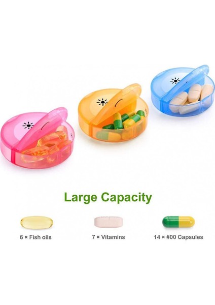 Homemiyn Haftalık Hap Organizer 7 Gün Günde 2 Kez 2 Kez, Haplar / Vitamin / Balık Yağı / Takviyeleri Için Büyük Günlük Hap Kılıfları Pillboxes (14.5x6.5x6.5cm) (Gri) (Yurt Dışından)