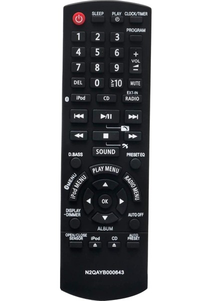 Alimity N2QAYB 000643 Uzaktan Kumanda Panasonic Kompakt Stereo Sistemi Için Değiştir SC-HC55 SC-HC55DBEBK SC-HC55DB (Yurt Dışından)