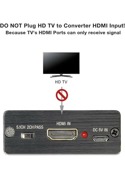 HDMI Uyumlu Ses Extractor Stereo Extractor Converter Optik Toslink Spdıf HDMI Uyumlu Ses Splitter Adaptörü | HDMI Kabloları (Yurt Dışından)