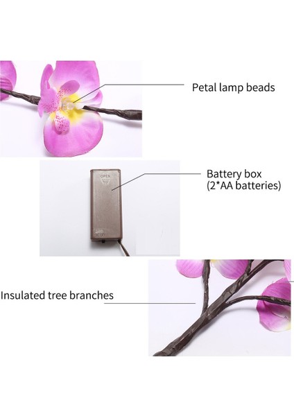 20 LED Yapay Çiçekler LED Peri Dize Işıkları Sahte Çiçek Şube Garland Düğün Için Sevgililer Günü Olay Parti Dekor | LED Masa Lambaları