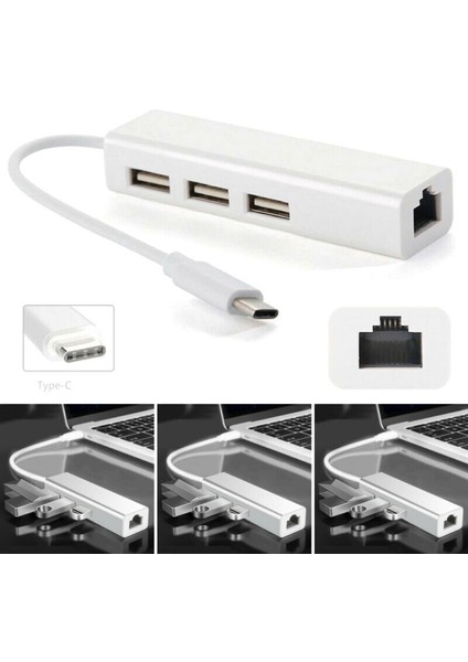 Ethernet Lan Internet RJ45 Kablo Adaptörü MacBook  typec Tesisi