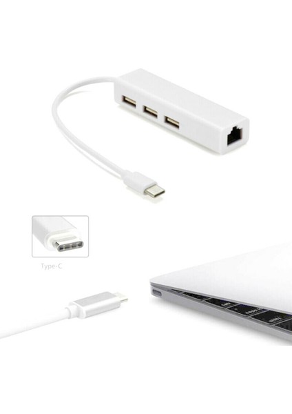 Ethernet Lan Internet RJ45 Kablo Adaptörü MacBook  typec Tesisi