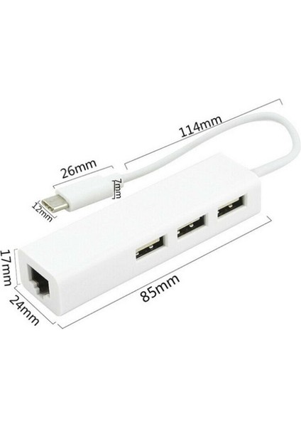 Ethernet Lan Internet RJ45 Kablo Adaptörü MacBook  typec Tesisi