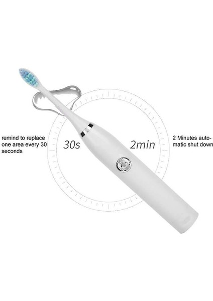 Sonic Elektrikli Diş Fırçası 5 Modu Su Geçirmez Ultrasonik Diş Fırçası Yetişkin Otomatik Yumuşak Saç Diş Fırçası USB Şarj Edilebilir (Beyaz)