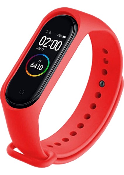 Deilmi Xiaomi Mi Band 3 4 Uyumlu Çelik Tokalı Spor Delikli Silikon Loop Kordon Kayış