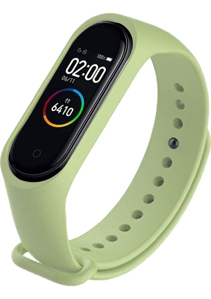 Deilmi Xiaomi Mi Band 3 4 Uyumlu Su Yeşili Çelik Tokalı Spor Delikli Silikon Loop Kordon Kayış