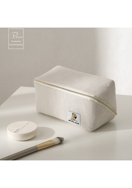 Off-Beyaz Büyük Kapasiteli Su Geçirmez Çok Fonksiyonlu Kozmetik Saklama Çantası Güzellik Kozmetik Çantası (19 cm * 10 cm * 10 Cm) modelleri