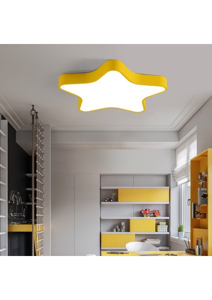 40 cm Tavan Işık, Modern Macaron LED Stepless Karartma Tavan Işık Çocuk Bebek Odası Için, Basit Anaokulu Dekoratif Aydınlatma, Sarı