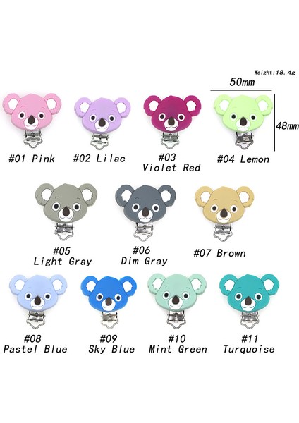 10 Adet Mix Renk Koala Silikon Emzik Klip Dıy Bebek Diş Çıkarma Diş Kaşıyıcı Kolye Boncuk Aracı Nurs Hediye Yuvarlak Kalp Aksesuarları | Bebek Dişçileri