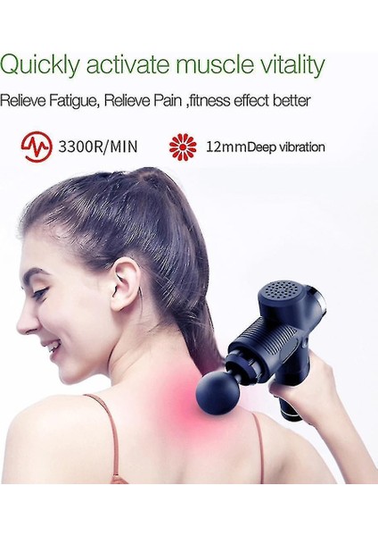 4 Kafa, 6 Dişliler Elektrikli Kas Masaj Tabancası (Mavi) (Yurt Dışından) modelleri