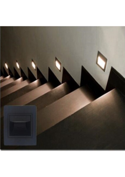 3 W LED Ayak Işık 86 Tipi Insan Vücudu Indüksiyon Gömülü Duvar Köşe Adım Işık Gece Lambası Merdiven Işık Ayak Işık (Sıcak Beyaz)