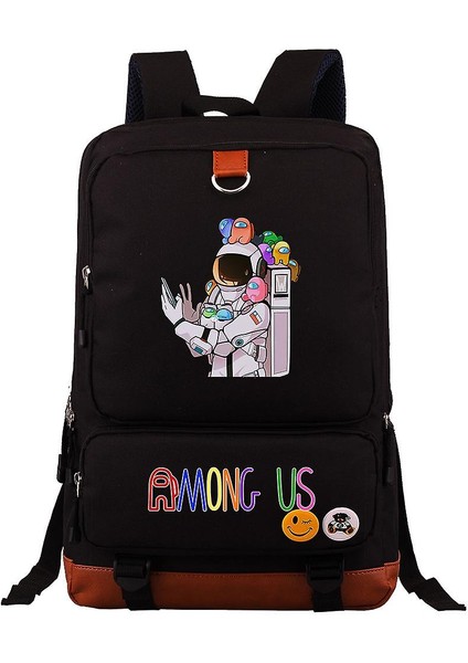 Abd'de Gençlik Öğrenci Schoolbag Büyük Kapasiteli Sırt Çantası 75 (Siyah)