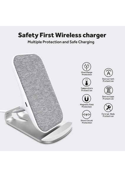 10W Kablosuz Şarj iphone 11 / Xr / Xs / Xs Max / x / 8 / Se 2020 ve Samsung Galaxy S20 / S10 / S10 + / S9 / S9 + NOTE10, Vb, (Gri) (Yurt Dışından) modelleri