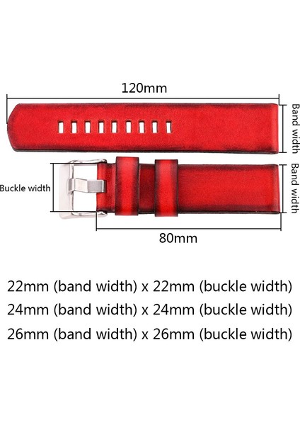 18 * 16MM Çift Taraflı Hakiki Deri Watch Band Askı Kadın Erkek Dana Watchband Kemer Kırmızı Bilezik | Watch Bands