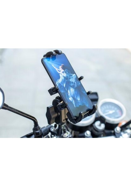 Motosiklet Bisiklet Evrensel Cep Telefonu Tutucu Alüminyum Bisiklet Sürme Braketi Gps Dağı Motosiklet Gidon Yan Ayna Standı | Telefon Sahipleri ve Standları