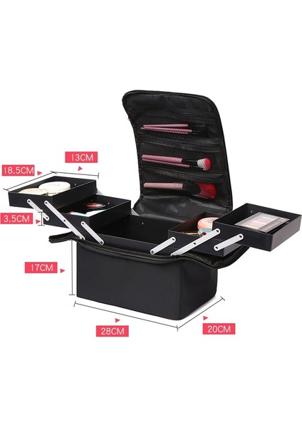 Büyük Kapasiteli Makyaj Çanta Çok Katmanlı Manikür Kuaförlük Nakış Aracı Kiti Kozmetik Saklama Kılıfı Tuvalet Çantası | Kozmetik Çanta ve davalar (Yurt Dışından) fiyatları