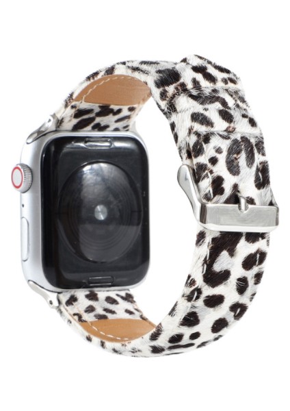 Bant Için Apple Watch Uyumlu Serisi Deri Leopar Baskı ile Deri IWatch Uyumlu Microfiber Modern Tasarım Için | Izle Bantları(Yurt Dışından)