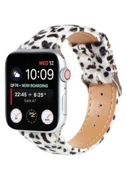 Bant Için Apple Watch Uyumlu Serisi Deri Leopar Baskı ile Deri IWatch Uyumlu Microfiber Modern Tasarım Için | Izle Bantları(Yurt Dışından)