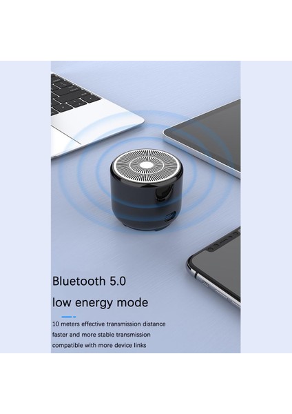 Metal Su Geçirmez Kablosuz Bluetooth Hoparlör Mini Taşınabilir Bluetooth + Fm Mp3 Hoparlör Şarj Müzik Subwoofer Süper Bas Stereo | Taşınabilir Hoparlörler (Siyah)