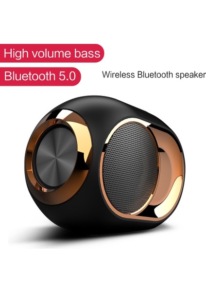 Super Bass Bluetooth Hoparlör Subwoofer ile Kablosuz Hoparlörler Telefon Bilgisayar Için Kablosuz Hoparlörler Taşınabilir Stereo Soundbar Home Tv Hifi Boombox | Subwoofer (Siyah)(Yurt Dışından)