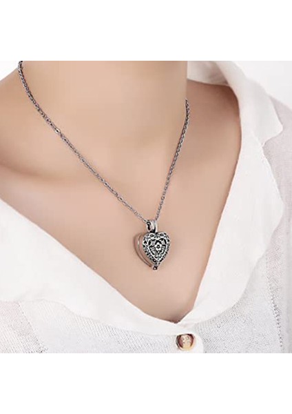 Kremasyon Urn Kolye Küller Için Urn Takı, Her Zaman Kalbimde Oyma Locket Paslanmaz Çelik Keepsaksake Cenaze Anıt Kolye | Güç Kolyeleri