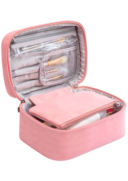 Büyük Kapasiteli Profesyonel Kozmetik Çantası - Pembe (Yurt Dışından)