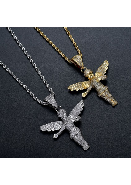 Bling Bling Pirinç Kolye Kolye Mirco Pave Pirinç Ayar Cz Hip Hop Takı | Zincir Kolyeler (Gümüş) modelleri