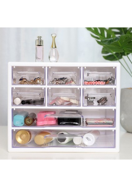 9 Izgara Takı Saklama Kutusu Çekmece Kozmetik Organizatör Küpe Kolye Kırtasiye Depolama Çok Fonksiyonlu Plastik Kutu Ofisi | Saklama Kutuları ve bidon (Yurt Dışından) fiyatları