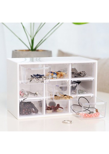 9 Izgara Takı Saklama Kutusu Çekmece Kozmetik Organizatör Küpe Kolye Kırtasiye Depolama Çok Fonksiyonlu Plastik Kutu Ofisi | Saklama Kutuları ve bidon (Yurt Dışından) modelleri