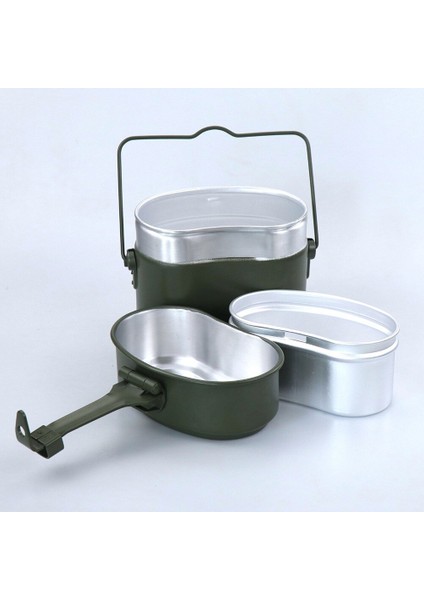 Taşınabilir Kamp Mess Kitleri 3 In 1 Kamp Tencere Cook Set Yürüyüş Tencere Arabası Ordusu Mess Kiti Askeri Cook Mess Kitleri Öğle Yemeği Kutuları | Açık Hava Tabloları (Yurt Dışından)