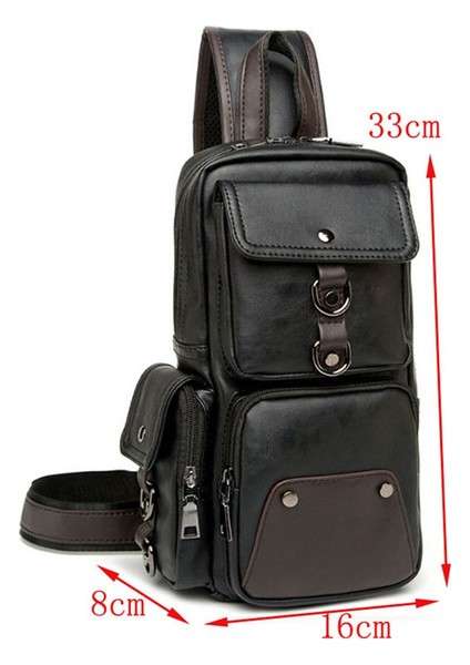 Yeni Moda Erkekler Için Crossbody Çanta Göğüs Çantası Paketi Rahat Çanta Retro Pu Deri Sling Omuz Messenger Sling Çanta Büyük Kapasiteli Çanta fiyatları