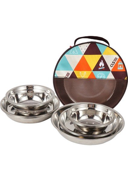 Kamp Barbekü Sofra Taşınabilir Kendinden Sürüş Kızarmış Barbekü Ev Çorbası Pot Disk Kase Set (Yurt Dışından)