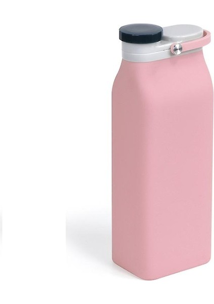 Katlanabilir Kamp Geniş Kapasiteli Su Kupası, Taşınabilir Sızdırmaz Seyahat Kupası, Silikon Güvenli ve Toksik Olmayan (19.3x7.3x5.3cm) (Pembe)