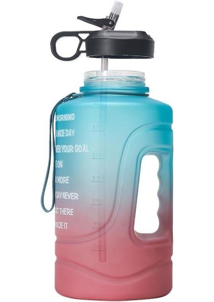 2.2l Motive Edici Su Şişesi Geniş Ağız, Taşınabilir Degrade Spor Şişesi (Yeşil Pembe)(Yurt Dışından) modelleri