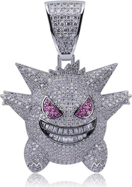 Topgrillz Hop Buzlu Out Kolye Kolye Erkekler Tenis Zincir Hop ile / Punk Altın Gümüş Renk Charms Zincir Takı Hediyeler | Kolye Kolye (Gümüş)