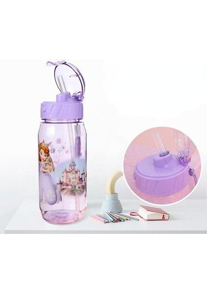 (Mavi) 450 ml Disney Karikatür Mickey Fare Çocuk Plastik Kupası Saman Fincan Öğrencileri Içme Suyu Çocuk Şişe Sızdırmaz fiyatları
