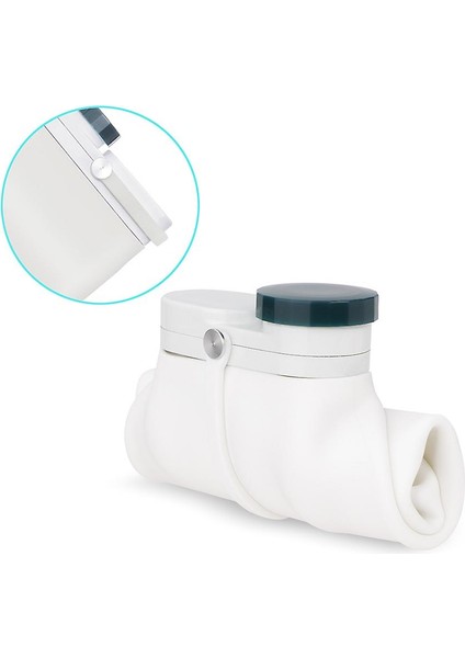 Katlanabilir Kamp Geniş Kapasiteli Su Kupası, Taşınabilir Sızdırmaz Seyahat Kupası, Silikon Güvenli ve Toksik Olmayan (19.3x7.3x5.3cm) (Gri)