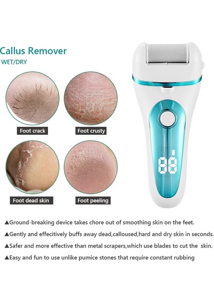 Elektrikli Pedikür Araçları Dosya Callus Remover Ölü Cilt Nasır Sökücü Ayak Dosyaları USB Şarj Edilebilir Topuk Ayak Ayak Cilt Bakım Araçları | Ayak Bakım Aracı (Yurt Dışından)