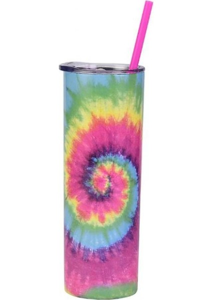 Üçlü Yalıtımlı Paslanmaz Çelik Tumbler Tie Boya Popüler Sanat Tabakası Bardaklar (Renkli)