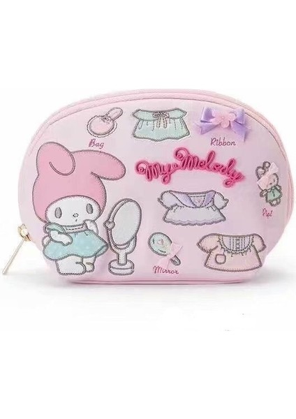 Sevimli Kawaii Pembe Makyaj Organizatör Saklama Çantası Bunny Shell Şekilli Kozmetik Çanta Deri Makyaj Tuvalet Çanta Vanity Güzellik Kılıf | Kozmetik Çanta ve davalar