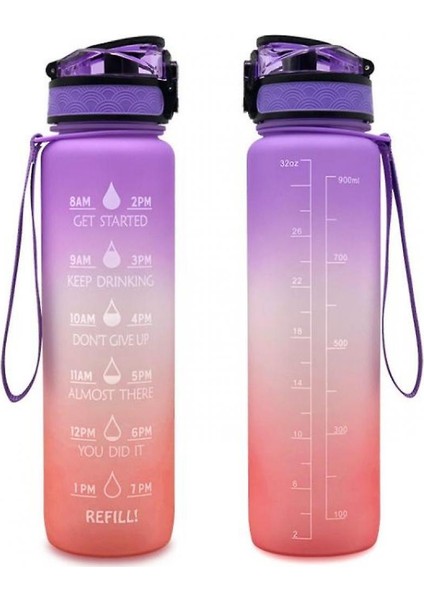 Degrade Buzlu Seyahat Kupası 1000ML Uzay Kupası Büyük Kapasiteli (Purpleorange) modelleri