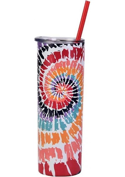 Üçlü Yalıtımlı Paslanmaz Çelik Tumbler Tie Boya Popüler Sanat Tabakası Bardaklar (Renkli)