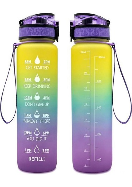 Degrade Buzlu Seyahat Kupası 1000ML Uzay Kupası Büyük Kapasiteli (Purpleyellowblue) modelleri