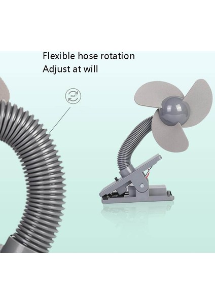 Taşınabilir Bebek Fan 360 Derece Klip Mini Fan (Pink Eva) (Yurt Dışından)