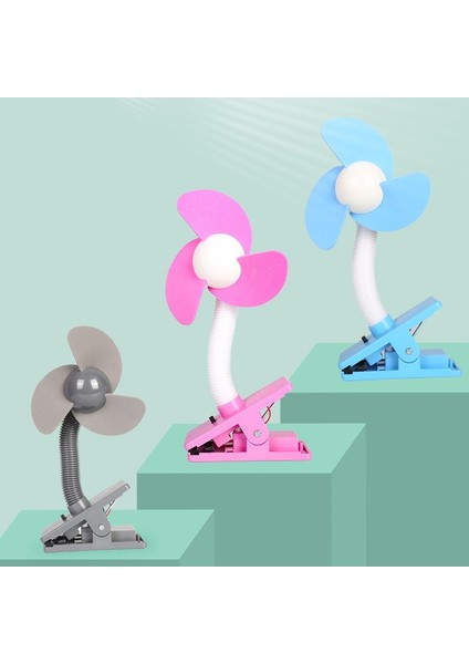 Taşınabilir Bebek Fan 360 Derece Klip Mini Fan (Pink Eva) (Yurt Dışından)