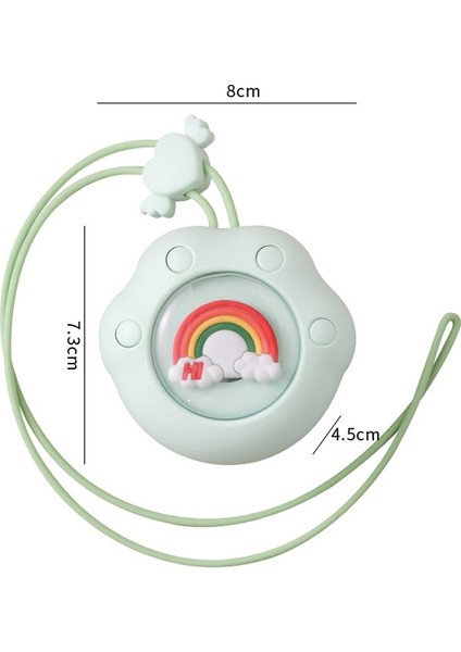 Summer Mini USB Taşınabilir Asma Boyun Fanı, Stil: (Gökkuşağı (Yeşil)) (Yurt Dışından)