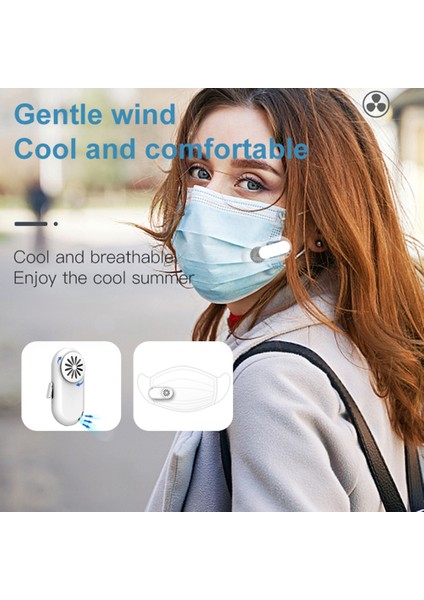 K1 Mini Klips Tipi Maske Fan USB Şarj 3 Vitesli Ayarlanabilir Küçük Fan (Siyah) (Yurt Dışından)