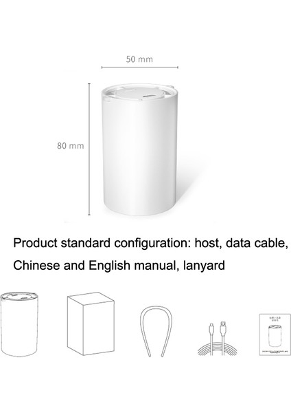 N1 Mini Taşınabilir USB Yapraksız Asma Boyun Fanı (Beyaz) (Yurt Dışından)